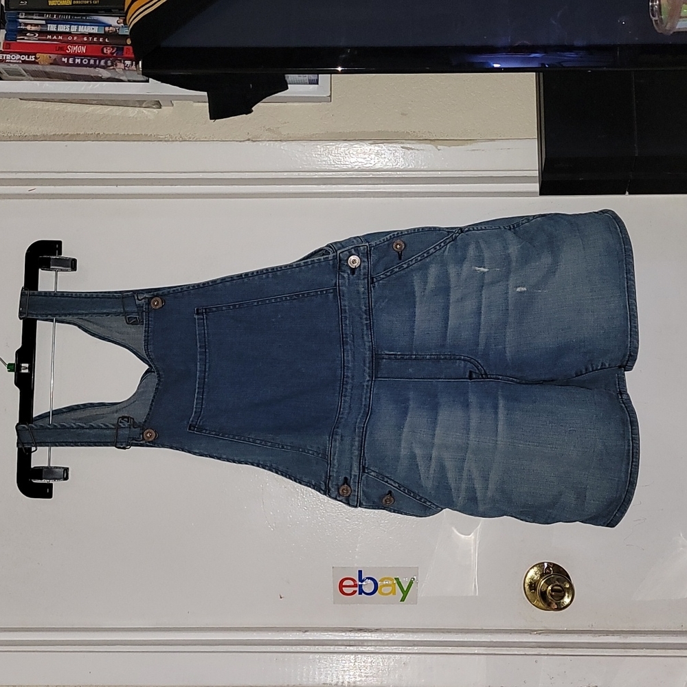 Dakota collective denim overall shorts new sandblasted